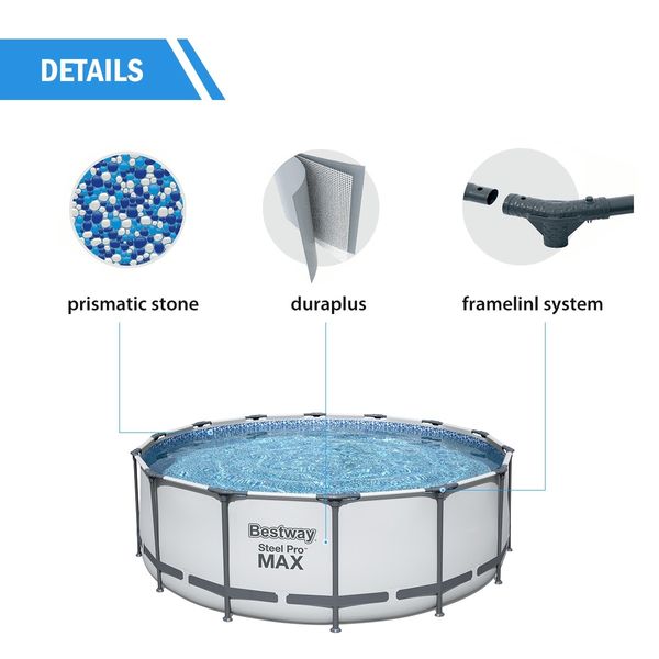 Bestway Steel Pro Max 4.27mx1.22m Above Ground Swimming Pool Set with Cover