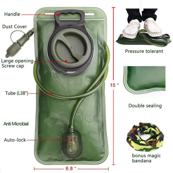 Hydration Bladder 2 Liter Leak Proof Water Reservoir,