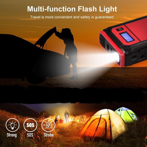 Portable Car Jump Starter 12V Wireless Battery Charger Power Bank 2000A