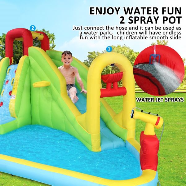 Inflatable Water Park Water Slide Jump Castle Pool Outdoor Toy Bouncer Play Centre 