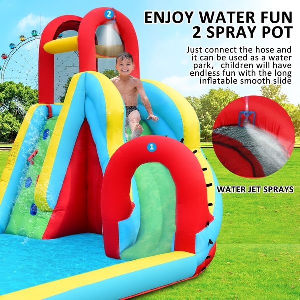 All in One Inflatable Water Park Water Slide Jump Castle Blow Up Pool Bouncer House For Kids