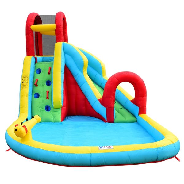 All in One Inflatable Water Park Water Slide Jump Castle Blow Up Pool Bouncer House For Kids