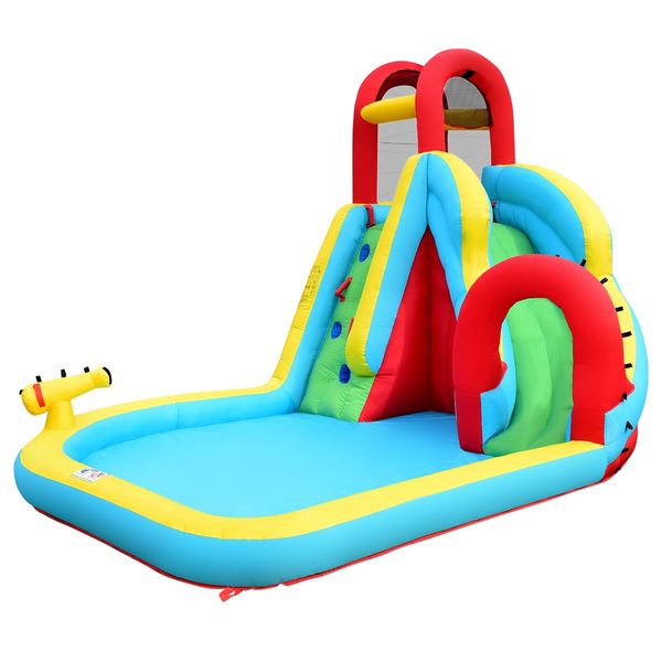 All in One Inflatable Water Park Water Slide Jump Castle Blow Up Pool Bouncer House For Kids