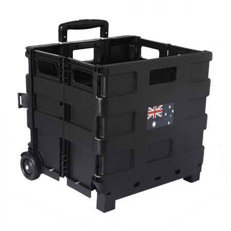 Foldable Shopping Cart Trolley Pack & Roll Folding Grocery Basket Crate Portable