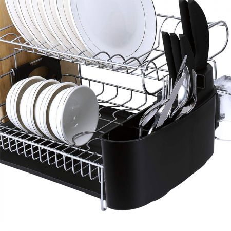 Stainless Steel Kitchen Dish Rack Dishrack Cup Dish Drainer Plate Tray Holder