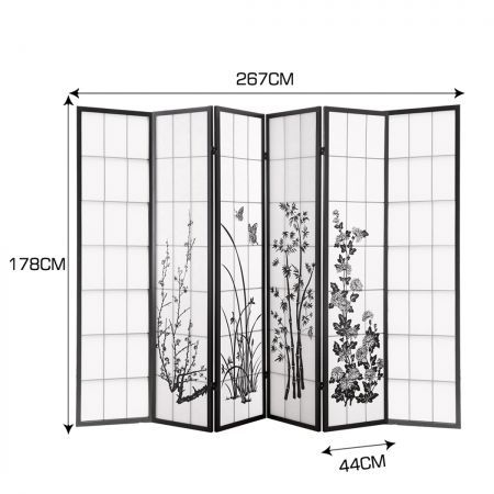 Levede 6 Panel Room Divider Privacy Screen Wood Timber Bed Wider Foldable Stand