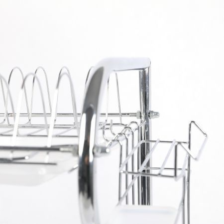 3 Tier Stainless Steel Dish Rack Drainer Tray Kitchen Storage Cup Cutlery Holder