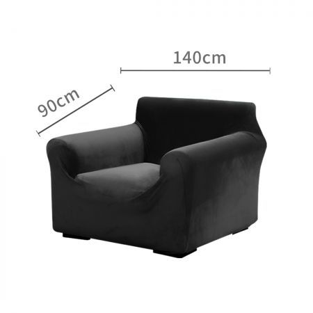 Couch High Stretch Sofa Lounge Cover Protector Recliner Slipcover 1 Seater Black