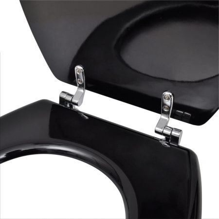 Toilet Seats with Lids 2 pcs MDF Black