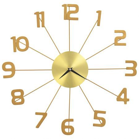 Wall Clock Metal 50 cm Golden