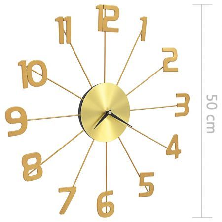 Wall Clock Metal 50 cm Golden