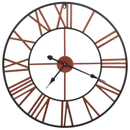 Wall Clock Metal 58 cm Red