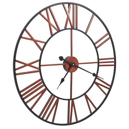 Wall Clock Metal 58 cm Red