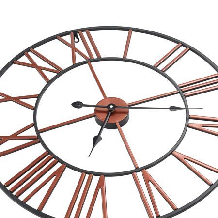 Wall Clock Metal 58 cm Red