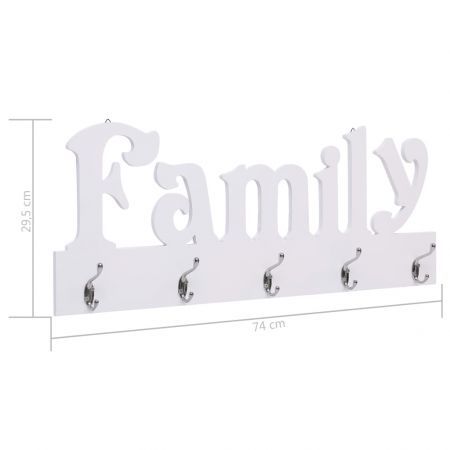 Wall Mounted Coat Rack FAMILY 74x29.5 cm