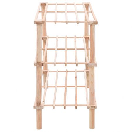 3-Tier Shoe Rack Solid Fir Wood