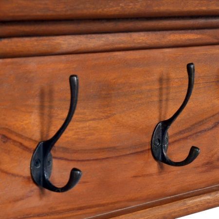 Wall Mounted Coat Rack 70x10x20 cm Solid Teak Wood