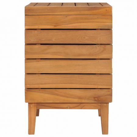 Laundry Basket 40x30x45 cm Solid Teak Wood