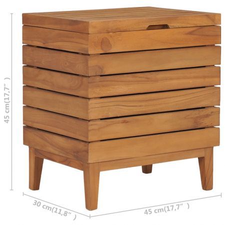 Laundry Basket 40x30x45 cm Solid Teak Wood