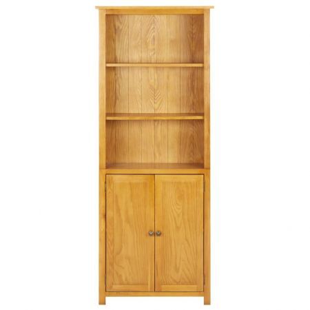 Bookcase with 2 Doors 70x30x180 cm Solid Oak Wood