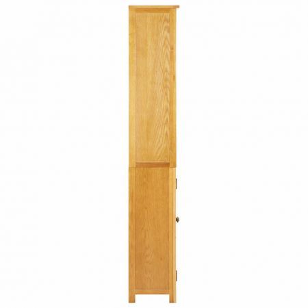 Bookcase with 2 Doors 70x30x180 cm Solid Oak Wood