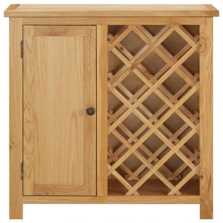 Wine Cabinet for 11 Bottles 80x32x80 cm Solid Oak Wood