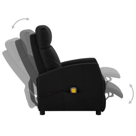 Massage Reclining Chair Black Faux Leather