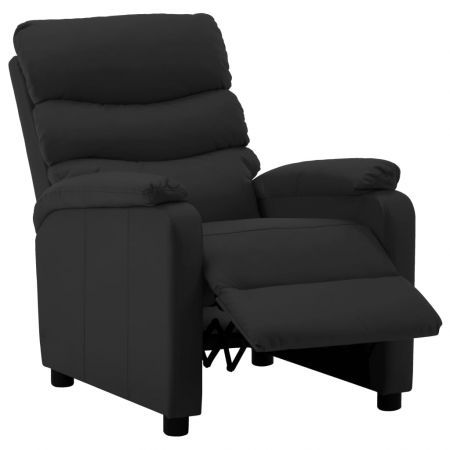 Reclining Chair Black Faux Leather