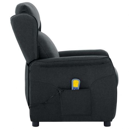 Massage Recliner Dark Grey Fabric