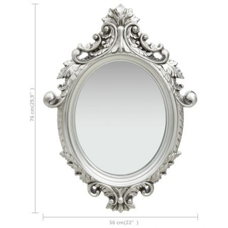 Wall Mirror Castle Style 56x76 cm Silver