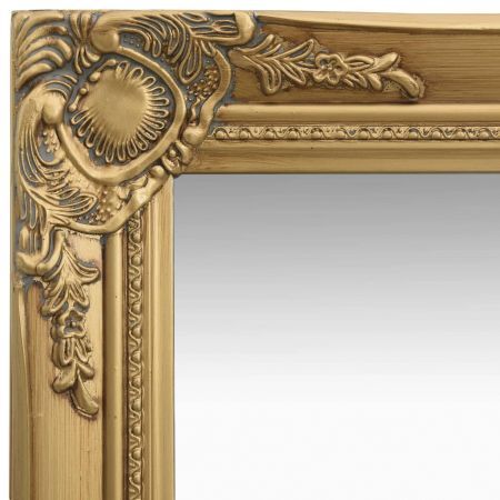 Wall Mirror Baroque Style 50x80 cm Gold