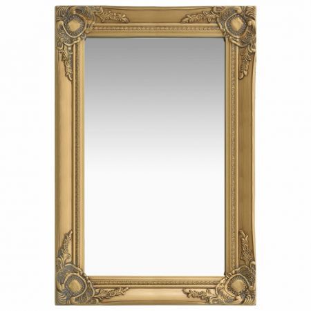 Wall Mirror Baroque Style 60x40 cm Gold