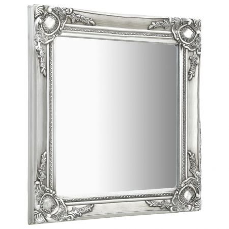 Wall Mirror Baroque Style 50x60 cm Silver