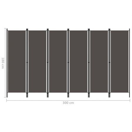 6-Panel Room Divider Anthracite 300x180 cm