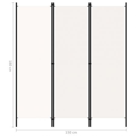 3-Panel Room Divider White 150x180 cm