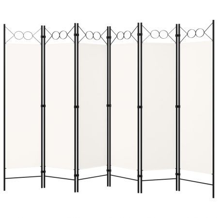 6-Panel Room Divider White 240x180 cm