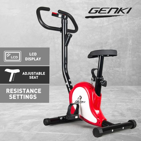 Genki Indoor Upright Cycling Exercise Bike Belt Resistance Spin Cardio Workout