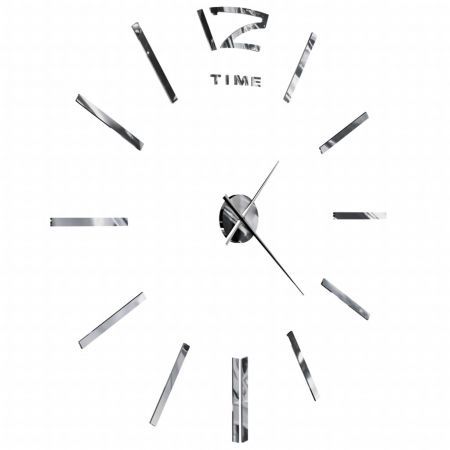 3D Wall Clock Modern Design 100 cm XXL Silver