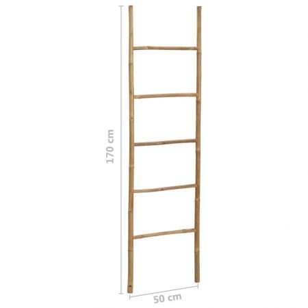 Towel Ladder with 5 Rungs 170 cm Bamboo