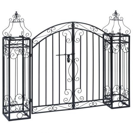 Ornamental Garden Gate Wrought Iron 122x20.5x100 cm