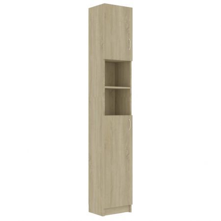 Bathroom Cabinet Sonoma Oak 32x25.5x190 cm Chipboard