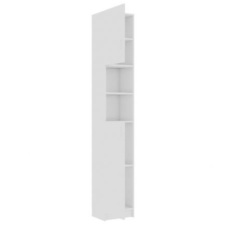 Bathroom Cabinet High Gloss White 32x25.5x190 cm Chipboard