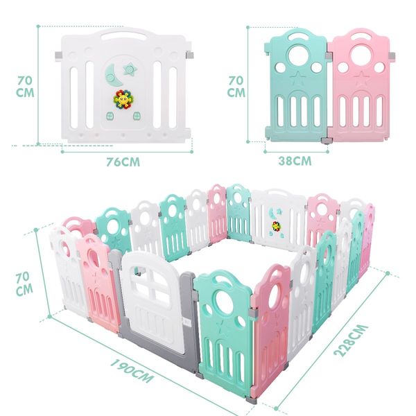 Baby Playpen Fence Kids Enclosure Child Barrier Activity Centre Safety Gate Toddler Play Room Yard Games Music 20 Panels