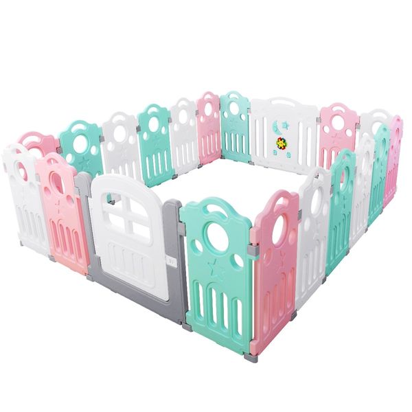 Baby Playpen Fence Kids Enclosure Child Barrier Activity Centre Safety Gate Toddler Play Room Yard Games Music 20 Panels