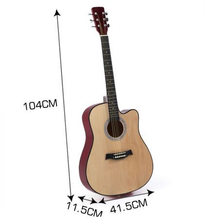 BoPeep 38 Inch Wooden Folk Acoustic Guitar Classical Cutaway Steel String w/ Bag