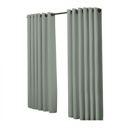 2x Blockout Curtains Panels 3 Layers Eyelet Room Darkening 240x230cm Grey