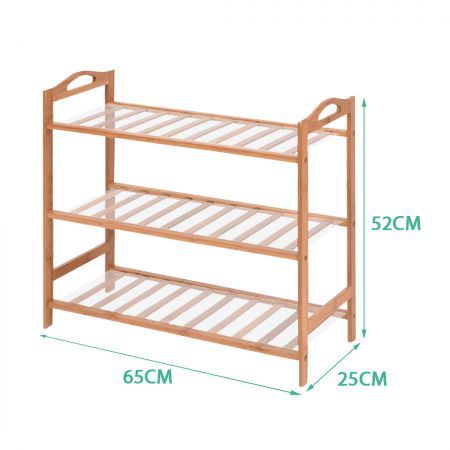 2x Levede 3 Tier Bamboo Shoe Rack Shoes Organizer Storage Shelves Stand Shelf