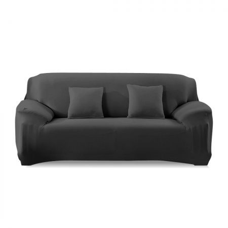 Easy Fit Stretch Couch Sofa Slipcovers Protectors Covers 2 Seater Black