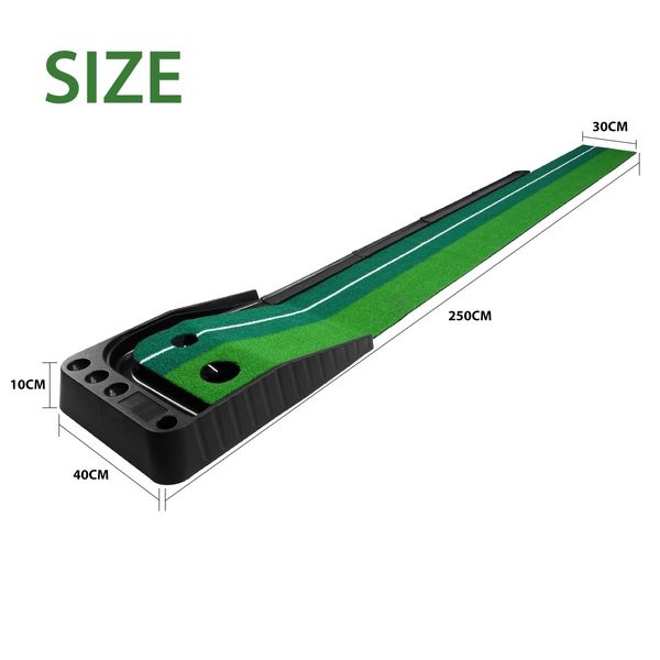 2.5M Golf Putting Mat Indoor Putting Greens Golf Practice Mat with Auto Ball Return