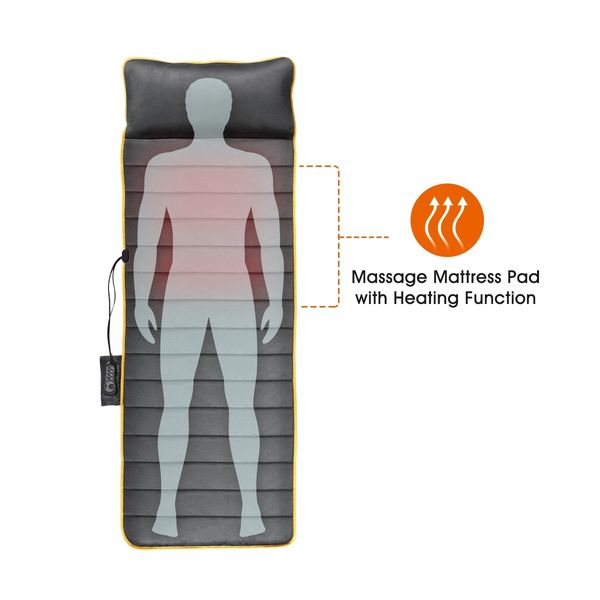 Heated Vibration Massage Mat 10 Vibrating Motor Massage Therapy Pad